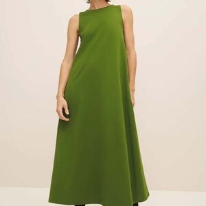 Kowtow tank swing dress garden green